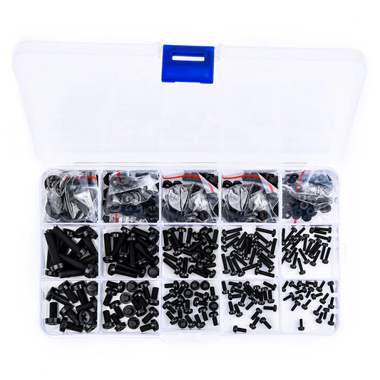 510PCS Metric M2 M2.5 M3 M4 M5 Black Nylon Phillips Pan Head Screws