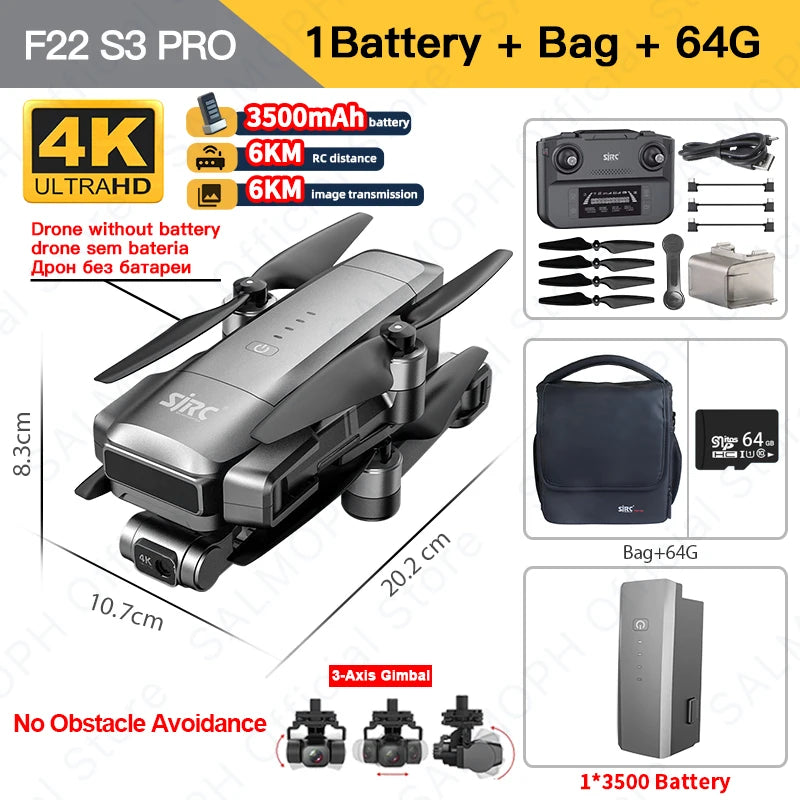 SJRC F11S 4K PRO+ F22 S3 PRO Professional Drone