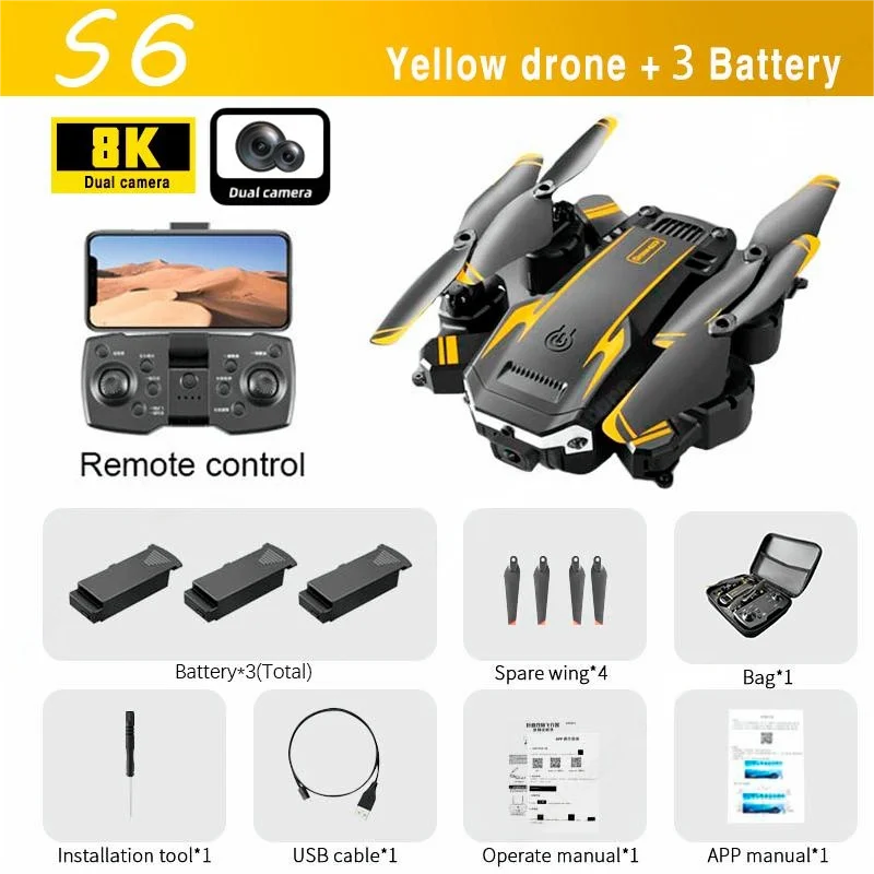 8K HD Dual S6 Intelligence Folding Drone